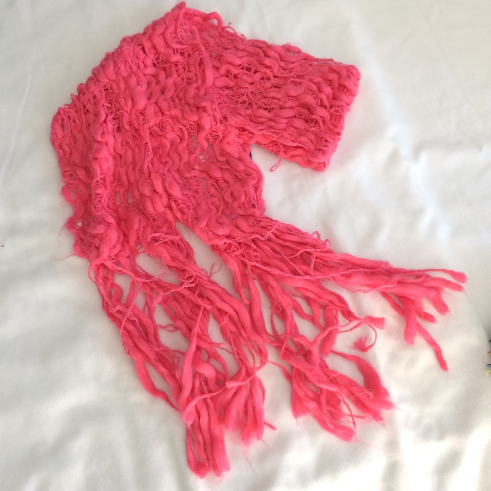 NWOT Hot Pink Textured Scarf